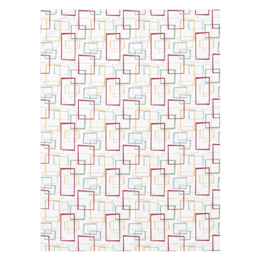 Rot-Grün-Gelbe Abstrakte Plätze Mitte des Jahrhund Tischdecke (Vorderseite)