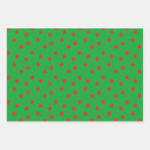 Rot-Grün-Gelber Polka-Dot Geschenkpapier Set (Vorderseite 3)