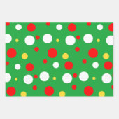 Rot-Grün-Gelber Polka-Dot Geschenkpapier Set (Vorderseite 2)