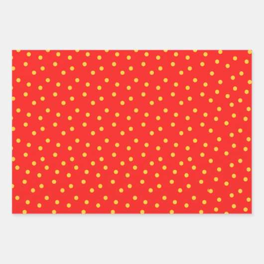 Rot-Grün-Gelber Polka-Dot Geschenkpapier Set (Vorderseite)