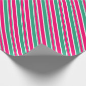Rot-grün gestreiftes horizontales Muster Geschenkpapier (Ecke)