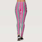 Rot-grün gestreiftes horizontales Muster Leggings (Rückseite)