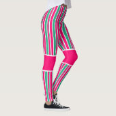 Rot-grün gestreiftes horizontales Muster Leggings (Rechts)