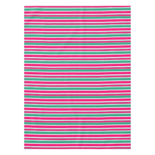 Rot-grün gestreiftes horizontales Muster Tischdecke (Vorderseite)