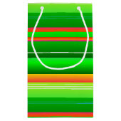 Rot-grün gestreiftes künstlerisches Muster Kleine Geschenktüte (Rückseite)