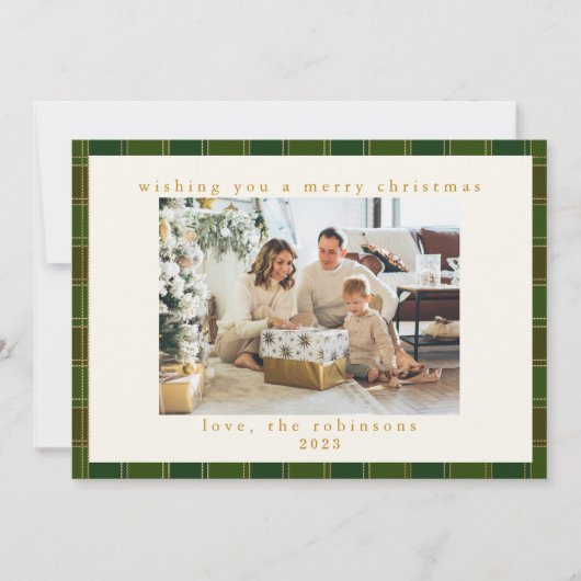 Rot Grün Gingham Karo Weihnachten (Vorderseite)