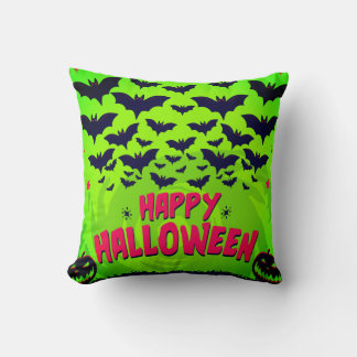 Rot & Grün glückliches Halloween Kissen