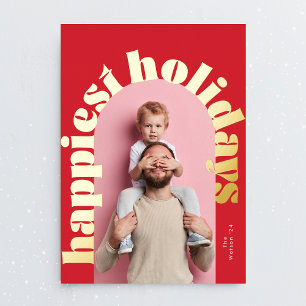 Rot Grün Gold Fettschrift Bogen Foto Weihnachten Folien Feiertagskarte