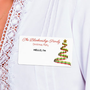 Rot Grün Goldenes Band Weihnachtsbaum Namensschild