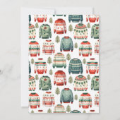 Rot-Grün hässlicher Pullover Weihnachtsweihnachtsz Einladung (Rückseite)