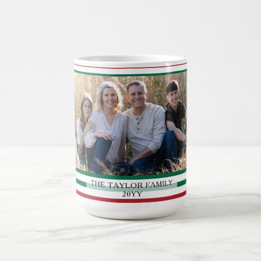 Rot grün horizontal gestreifte klassische gestreif kaffeetasse (Mittel)