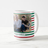 Rot grün horizontal gestreifte klassische gestreif kaffeetasse (VorderseiteRechts)