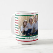 Rot grün horizontal gestreifte klassische gestreif kaffeetasse (Vorderseite Links)
