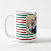 Rot grün horizontal gestreifte klassische gestreif kaffeetasse (Links)