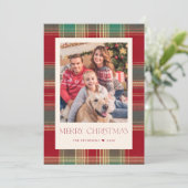 Rot-grün kariert 5 Foto Weihnachten (Stehend Vorderseite)