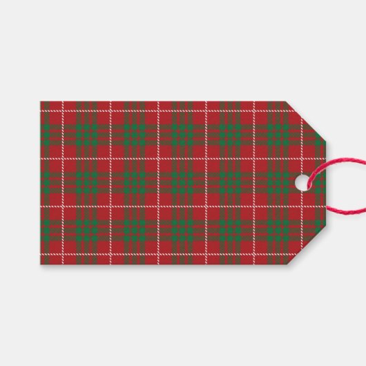Rot & Grün Kariert Geschenkanhänger (Vorderseite (Horizontal))