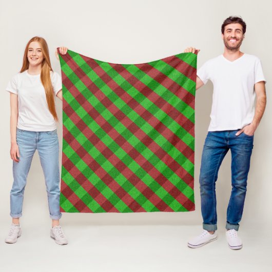 Rot & Grün kariert Glitter Fleecedecke (Beispiel)