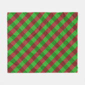 Rot & Grün kariert Glitter Fleecedecke (Vorderseite (Horizontal))