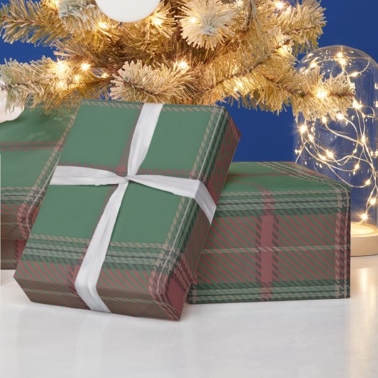 Rot-grün kariertes Muster Geschenkpapier (Feiertage)