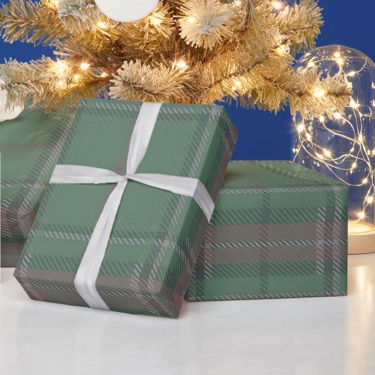 Rot-grün kariertes Muster Geschenkpapier (Feiertage)