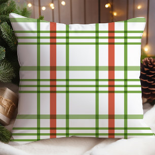 Rot-grün kariertes Weihnachten Kissen