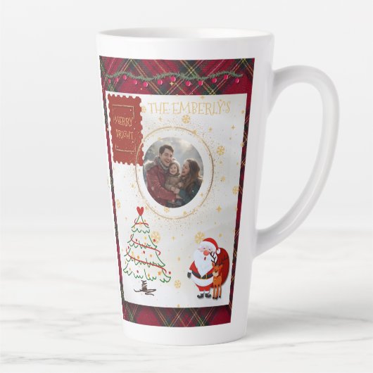 Rot-grün kariertes Weihnachten  Milchtasse (Rechts)