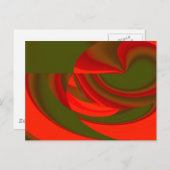 Rot & Grün Kubist Abstrakt Postkarte (Vorne/Hinten)