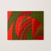 Rot & Grün Kubist Abstrakt Puzzle (Horizontal)