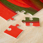 Rot & Grün Kubist Abstrakt Puzzle (Seite)