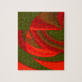 Rot & Grün Kubist Abstrakt Puzzle (Vertikal)
