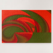 Rot & Grün Kubist Abstrakt Puzzle (Horizontal)