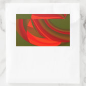 Rot & Grün Kubist Abstrakt Rechteckiger Aufkleber (Tasche)