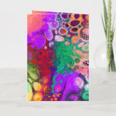 Rot, grün, Lila, farbig, digitales Fluid Geburtsta Karte (Rückseite)