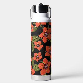 Rot grün lila Scharlachroter Pimpernel Aquarell Trinkflasche