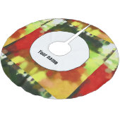 Rot-Grün-Malerei Polyester Weihnachtsbaumdecke (Schrägansicht)