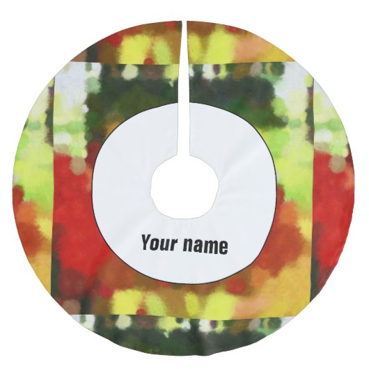 Rot-Grün-Malerei Polyester Weihnachtsbaumdecke (Vorderseite)