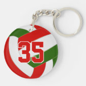 Rot-Grün-Mannschaft färbt Jungs-Volleyball Schlüsselanhänger (Rückseite)