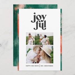 Rot + Grün modern abstrakt fröhlich 3 Foto Urlaub Feiertagskarte