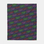 Rot Grün Neon-Kassette-Tape-Muster Fleecedecke (Vorderseite)