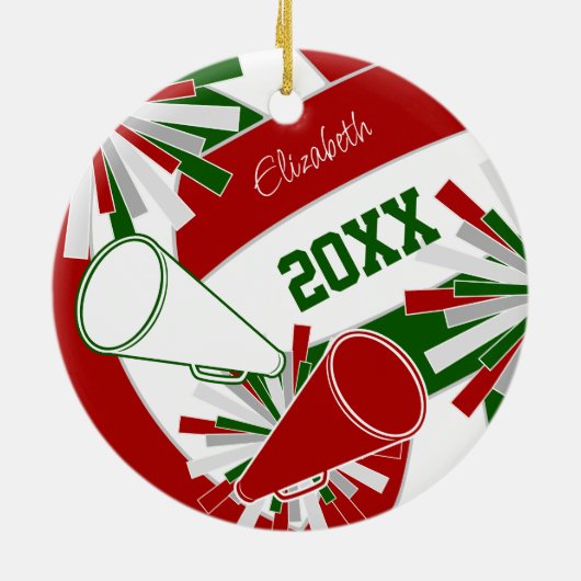 Rot grün oder ANY FARBEN Volleyballchef Keramik Ornament (Hinten)