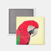 Rot-Grün-Papagei-Magnet Magnet (Vorderseite/Rückseite)