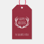 Rot & Grün Personalisiert Rustikale glückliche Fer Geschenkanhänger (Rückseite)