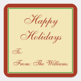 Rot-Grün Personalisierte Weihnachtsgeschenke Aufkl Quadratischer Aufkleber