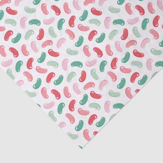 Rot, Grün, Pfirsich, rosa Jellybohnendesign Seidenpapier (Ausschnitt)