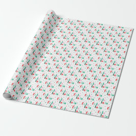 Rot Grün Pink Fa La La La Weihnachten Geschenkpapier