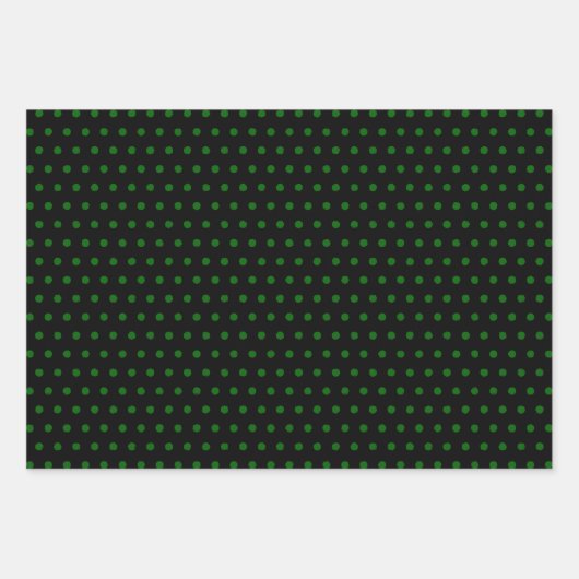 Rot-Grün-Punkte auf Schwarz Geschenkpapier Set (Vorderseite 2)