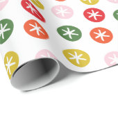 Rot-Grün-Rosa Gelbe Sternexplosion Geometrisch Geschenkpapier (Rolleneckpunkt)