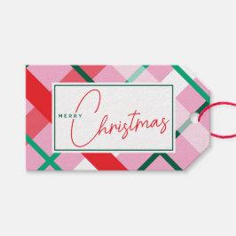 Rot Grün Rosa Weihnachts-Karo-Geschenkanhänger Geschenkanhänger
