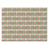 Rot Grün Rustikales Karo-Patchwork-Quilt-Aussehen Tischdecke (Vorderseite (Horizontal))