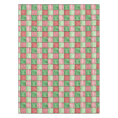 Rot Grün Rustikales Karo-Patchwork-Quilt-Aussehen Tischdecke (Vorderseite)